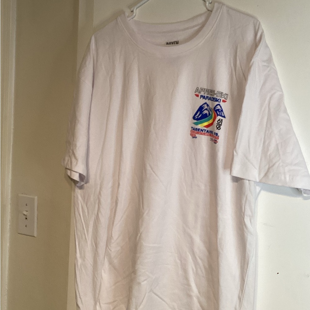 White Graphic Men's T-Shirt Apres-Ski Paradiski Tarentaise France